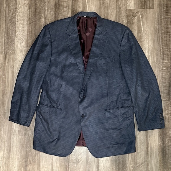 Samuelsohn Greenwich Silk Wool Houndstooth Sport Coat - 48L